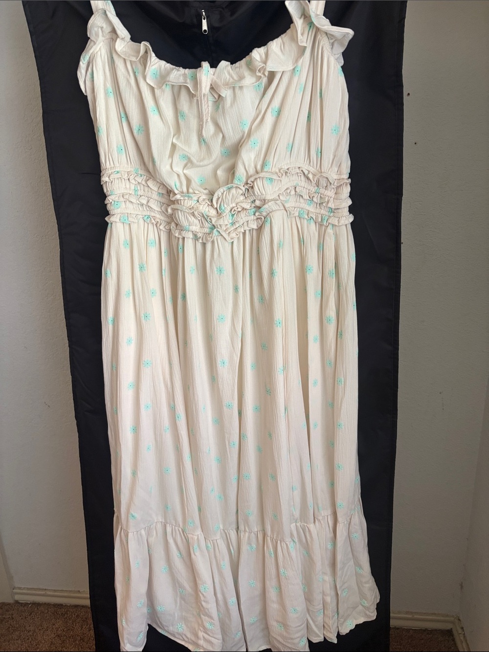 torrid Cream Midi Dress with Mint Dot Accents